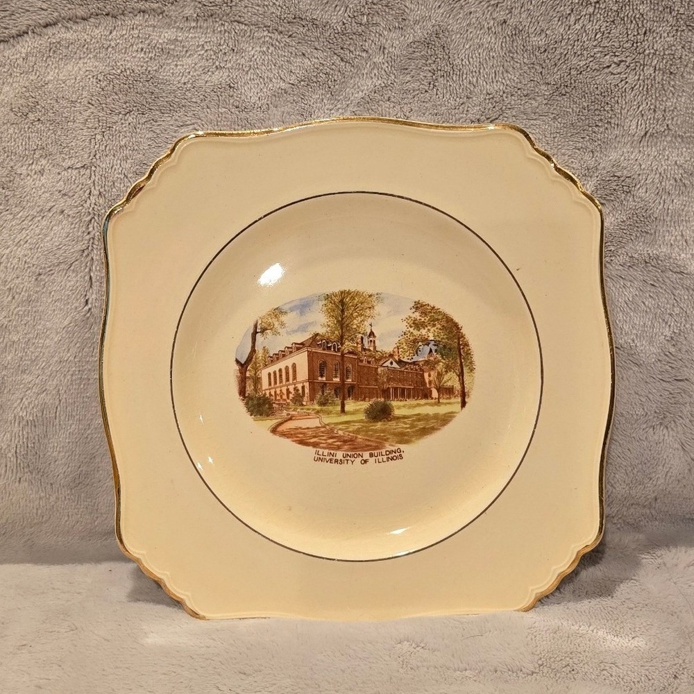 Royal Winton Jonroth University of Illinois Illini Union Building Souvenir Plate